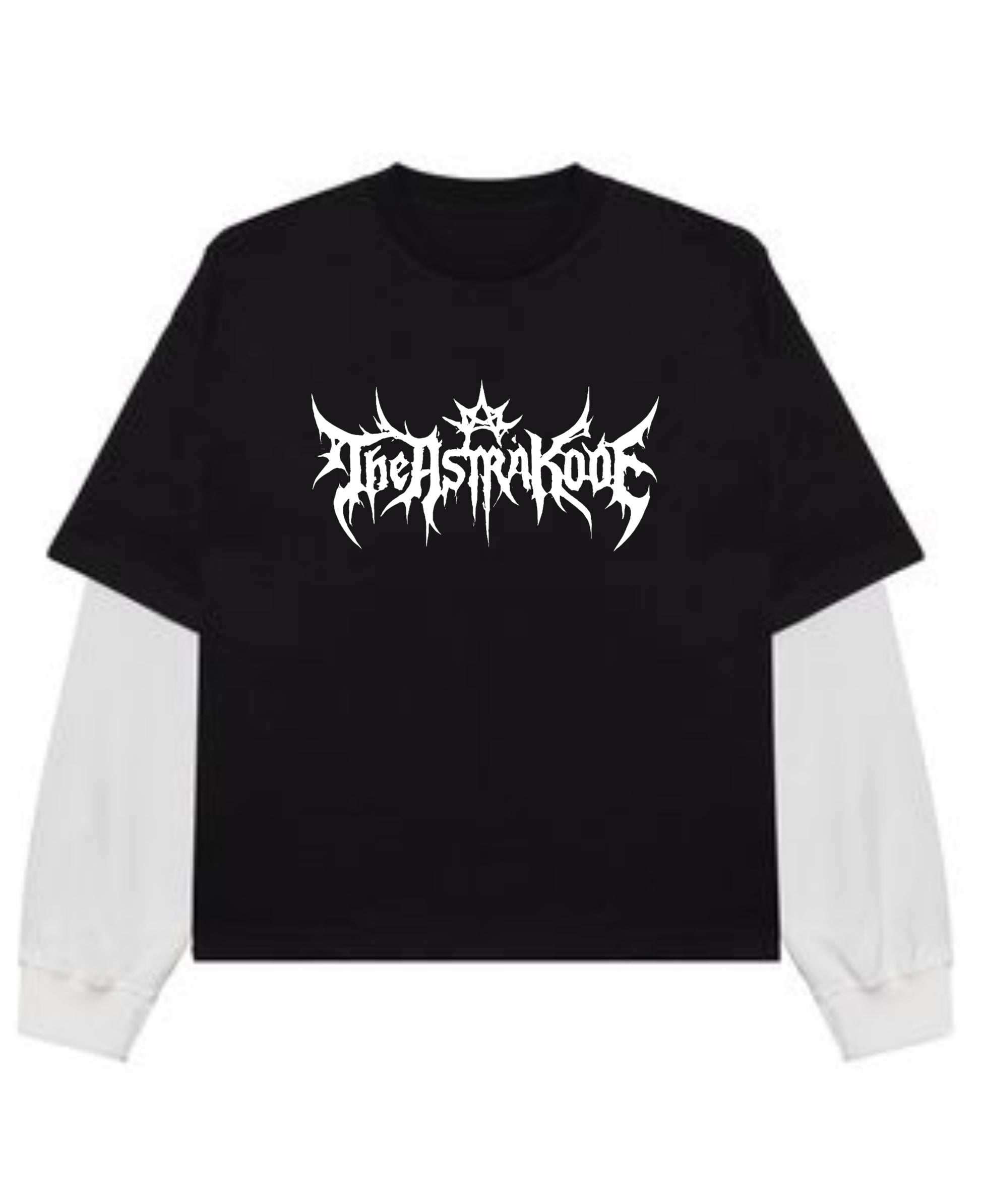 Black With White Sleeve Oversized Tee Front Design